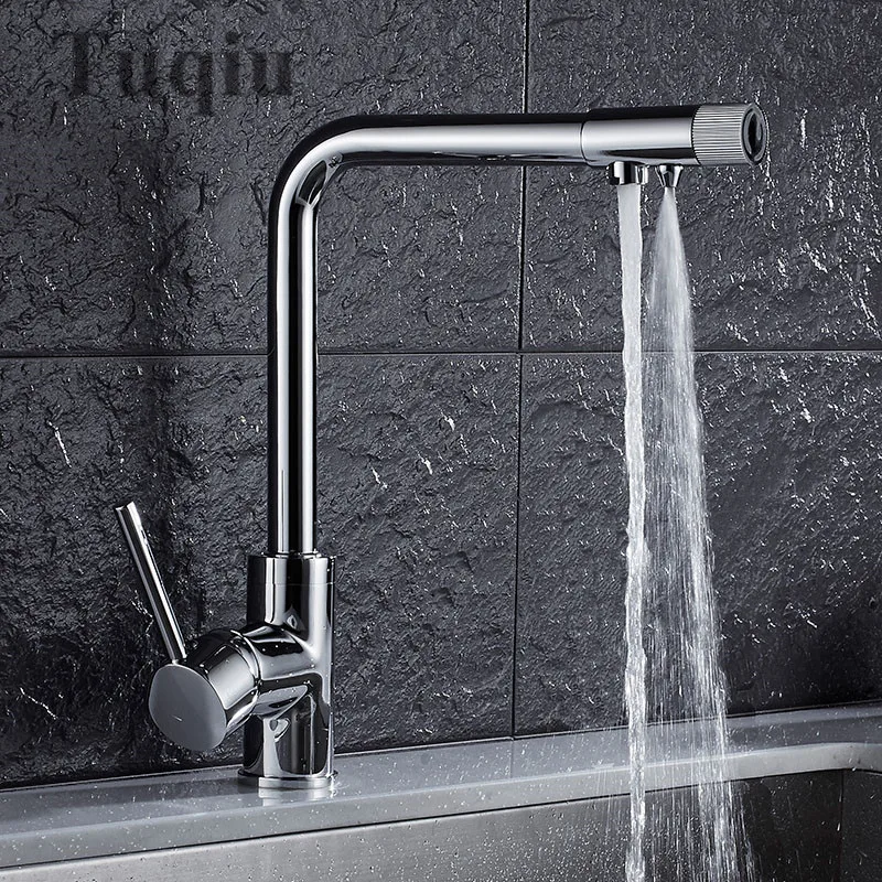 Free Shipping Europe style total brass chrome kitchen faucet swivel