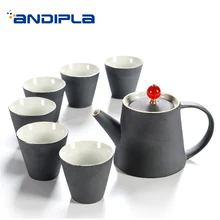 Японский креативный 250 мл крупный Глиняный Чайник с 6 шт набор чайной посуды классический фильтр чайник для заваривания цветочного чая чахай 50 мл чай чаша