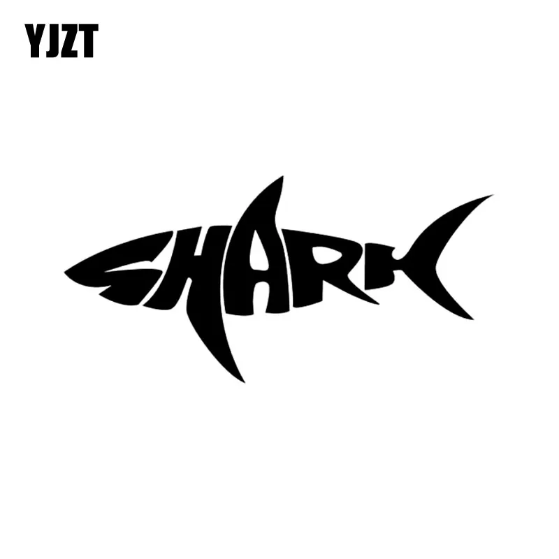 

YJZT 12.5cm*6cm SHARK Written Words Fashion Vinyl Car Sticker Decal Black Silver Accessories C11-0405