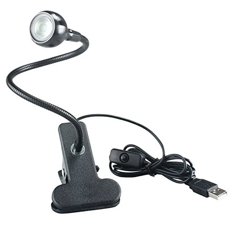 

USB LED Desk Reading Lamp Clip On Bed Beside Study Table Light Adjustable LB88