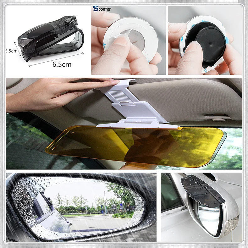 

Car Sunlight Mirror Sunglass rain eyebrow Clip Holder Film for Honda Everus Clarity Civic Accord Urban FCX Brio 3R-C