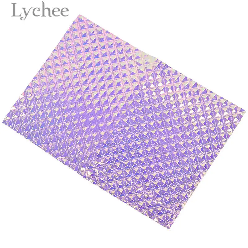 Lychee Life 21x29 см A4 красочные лазерные ткани из искусственной кожи голографическая Синтетическая Кожа DIY материал для сумок одежды - Цвет: 4