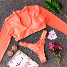 Mesh Long Sleeve Thong Bikini 2019 High Leg Cut Swimsuit Women Brazilian Swimwear Female Two pieces Bikini Set Bathing Suit swim Mesh Long Sleeve Thong Bikini 2019 High Leg Cut Swimsuit Women Brazilian Swimwear Female Two pieces Bikini Set Bathing Suit swim