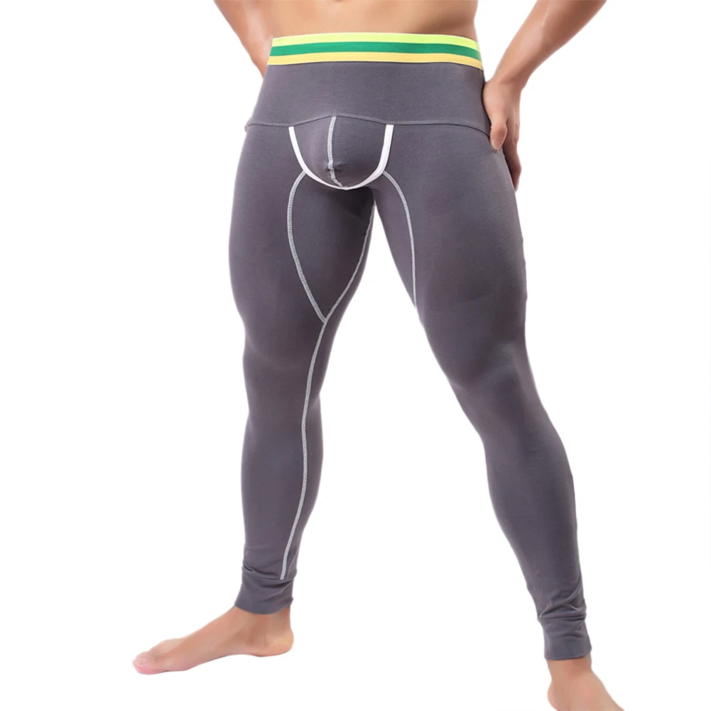 

Men's Elastic Sexy U Convex Cotton Warm Thermal Underwear Long Pants Trousers
