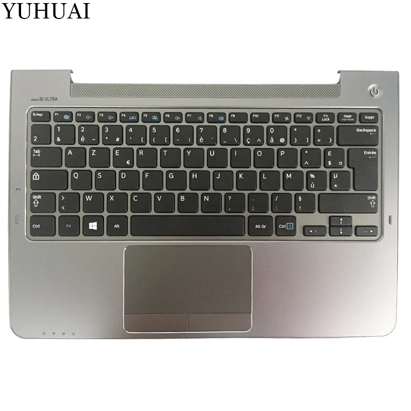 

NEW French For Samsung NP530U3C NP530U3B NP535U3C NP540U3 NP532U3C NP532U3A FR laptop keyboard gray palmrest cover BA75-04043B