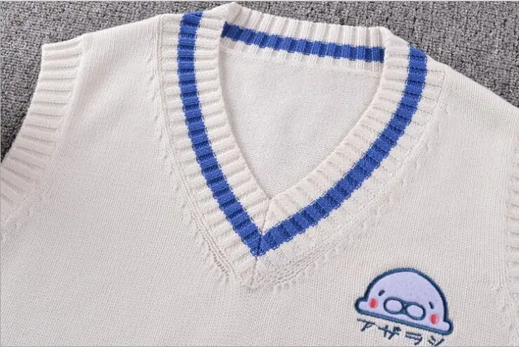 Sweet Pullovers Mamegoma School Sweater High Japanese Animal Cartoon Preppy White Jk Anime Embroidery Vest Girls Cosplay Cute Uniform q4SCgxp