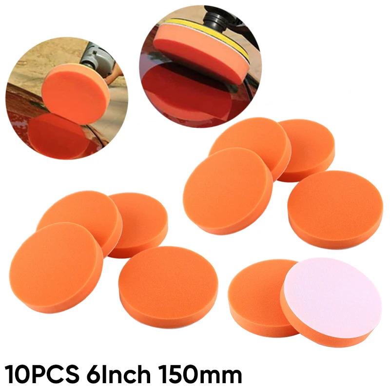 

Self adhesive Buffing sponge 10 X 6 Inch (150mm) Polishing Disc 10pcs Pad Wheel Angle Grinder Rotary tool Tool