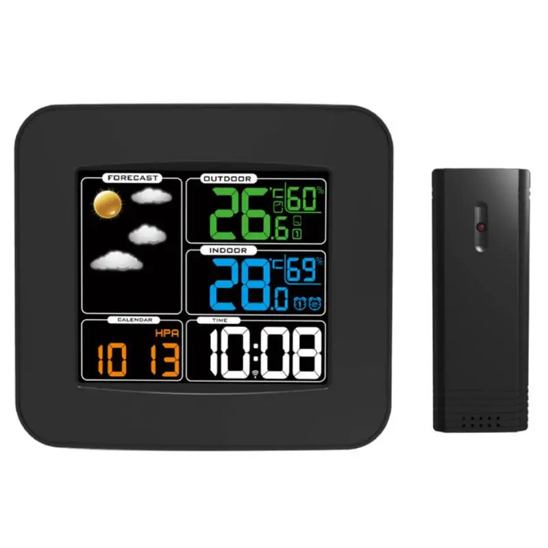 

Digital LCD Wireless Weather Station Clock Alarm Electronic Indoor Outdoor Thermometer Hygrometer Calendar Moon Phase Display