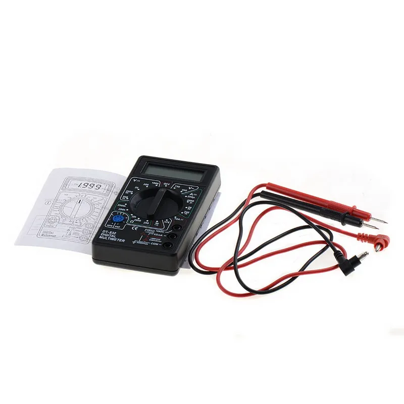 

DT-832 Mini Digital LCD Voltmeter Ammeter Ohm Tester Multimeter Buzzer Diagnostic-tool
