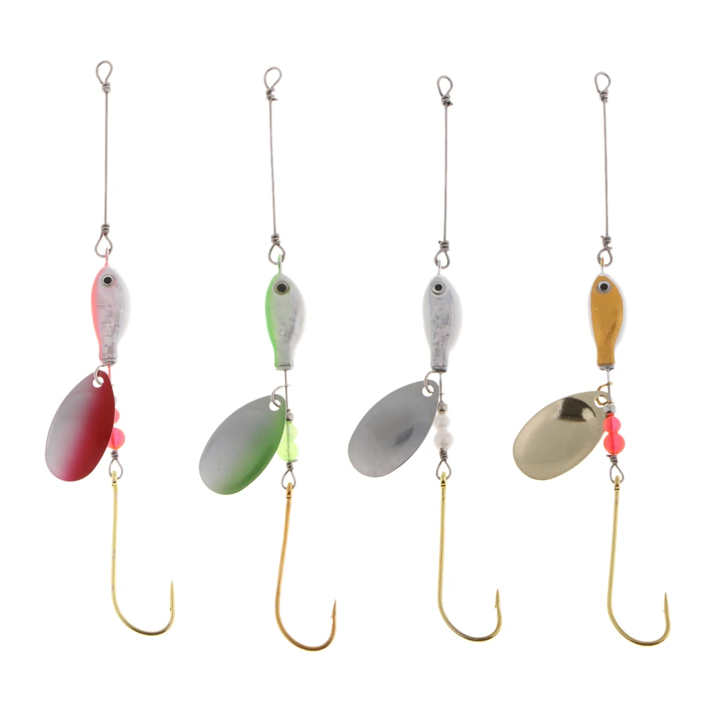 19g Metal Sequins Spinner Fishing Lure Pike Salmon Bait Bass Trout Lead Fish Lure Barbed Hook Spinnerbaits 