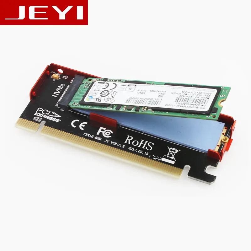 JEYI CoolSwift PCIE3.0 NVME адаптер x16 PCI-E полная скорость M.2 2280 алюминиевый лист теплопроводность кремния вафельное охлаждение