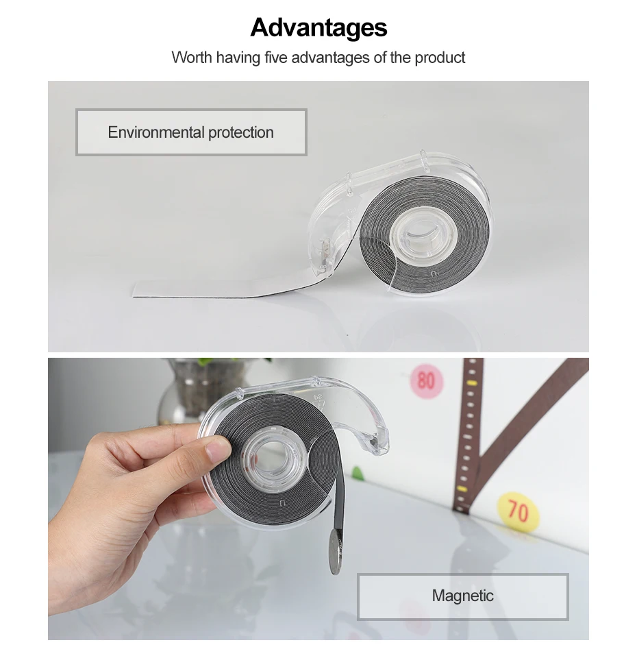 Rubber Magnetic Tape Diy Craft Fridge Magnet Self-Adhesive Magnetic Strip---pc_04