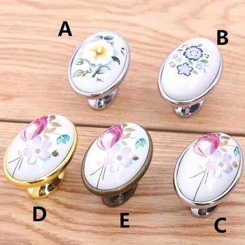 

40mm elipso rural ceramic drawer cabinet knobs pulls red blue silver gold bronze dresser door handle modern furniture door knobs