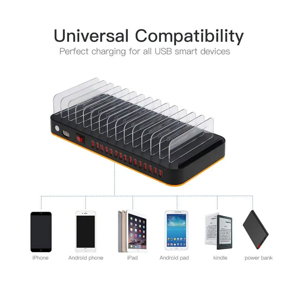 Universal Multi USB Charging Station 15 Port For