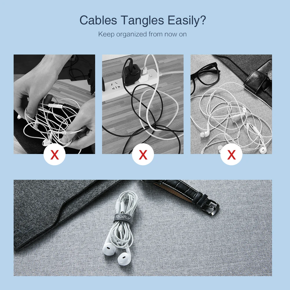 RAXFLY Кабельный органайзер провод зажим для намотки наушников Держатель мышь Шнур HDMI кабель управление для iPhone samsung USB кабель протектор