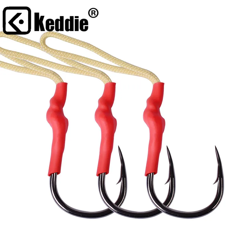 5pcs/lot Stainless Steel Fishing Hook With PE Line Fly Tying Jig Assist