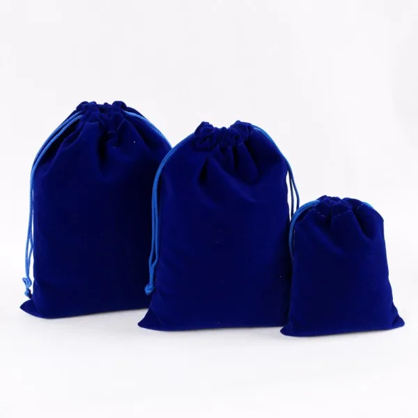 Большой запас 1 шт. дешевые бархатные сумки для модных ювелирных изделий игрушки Косметическая одежда упаковка для хранения пользовательских ювелирных изделий подарочные сумки - Цвет: Синий