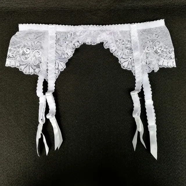 Women Garters White Lace Floral Garter Belt Sexy Suspender Belt for
