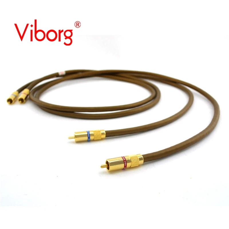 Free shipping Pair Viborg VDH Integration Hybrid hifi RCA Interconnect Cable With VDH 24K Gold plated RCA jack