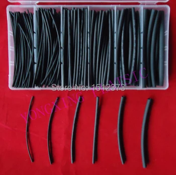 

260pcs/box heat shrink tubing 1.0/1.5/2.0/2.5/3.5/5.0mm black color