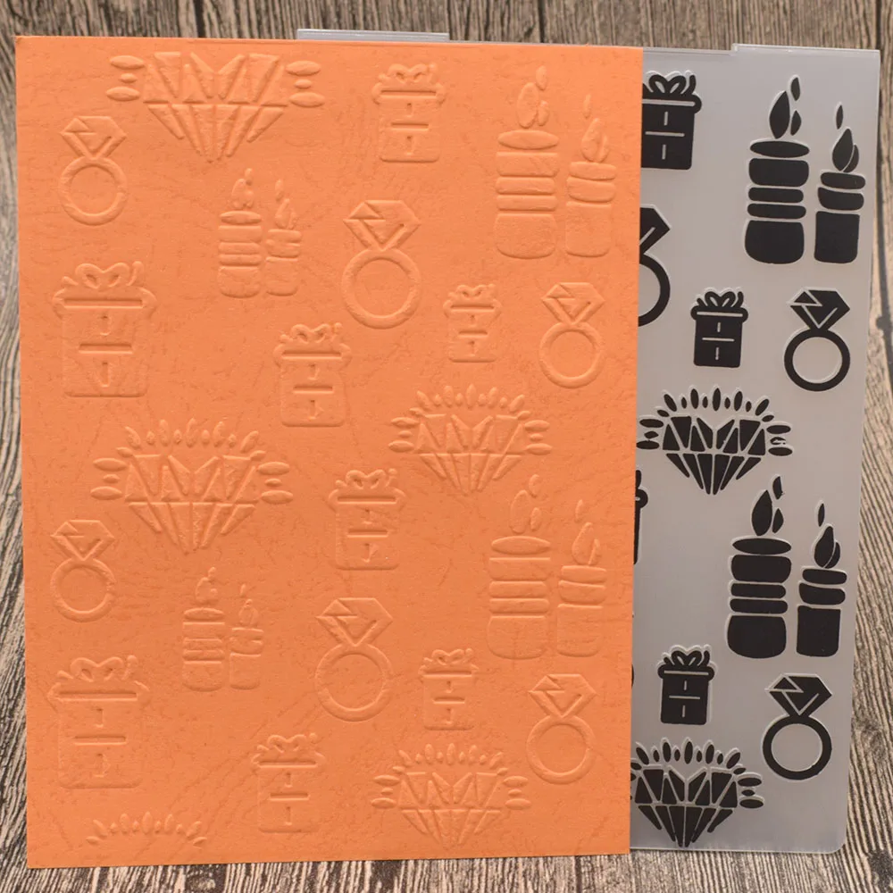 

LOVE Ring Plastic Embossing Folders for Valentine's Day Wedding Card Making DIY Scrapbooking Paper Embossing Craft Template