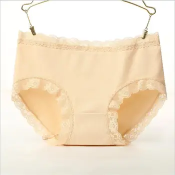

Free Shipping2017Pure cotton underwear lady waist day department sexy lace soft and breathable cotton Size L XL XXL#7337