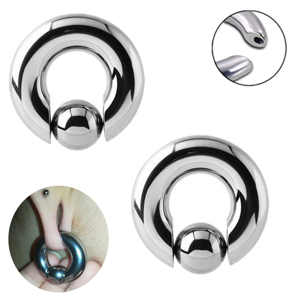 

1PC Stainless Steel Captive Bead Ear Lip Nipple Nose Piercing Plug & Tunnel Jewelry BCR Nose Ring Closure Nipple Body Piercing