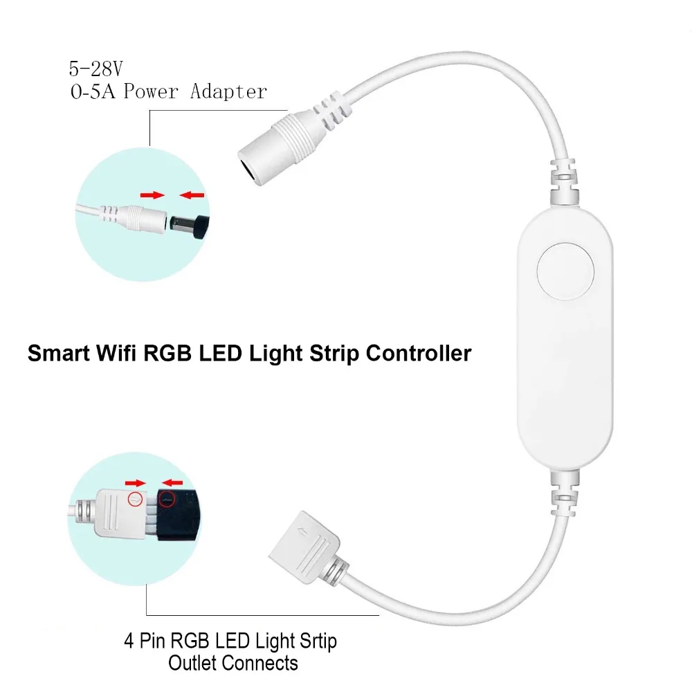 WiFi RGB светодиодный светильник, полоса, умное управление, таймер, управление, беспроводное Голосовое управление, совместимо с Alexa Google IFTTT APP Smart life