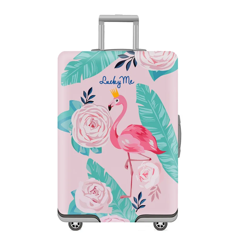 Чемодан Крышка протектор тележка чемодан Чехлы для мангала Эластичный полиэстер спандекс защитный чехол путешествия крышка пыле - Цвет: flamingo