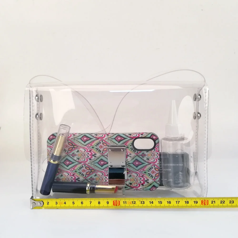 

20.5L*4.5W*14.5H cm Transparent Clear PVC Shoulder Bag Wholesale Blanks PVC Game Day Clutch Team Accessory Bag DOM1061234