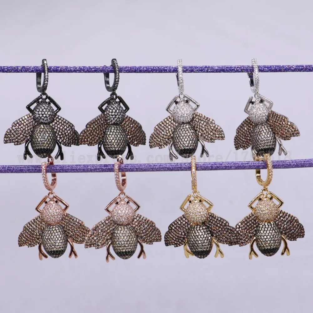 3 Pairs Fashion Insects Bugs Bee earrings New Design High quality Gift for lady insect earrings