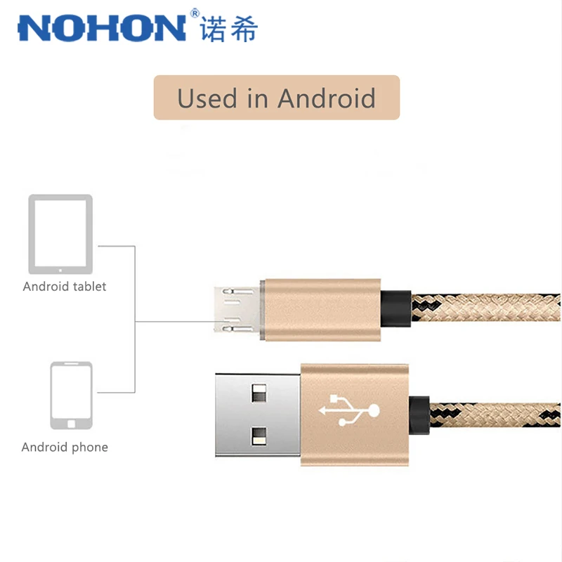 NOHON Micro USB кабель для синхронизации и зарядки для Xiaomi Redmi 4X 4A для samsung Galaxy S7 S6 для huawei Android Phone кабели для быстрой зарядки