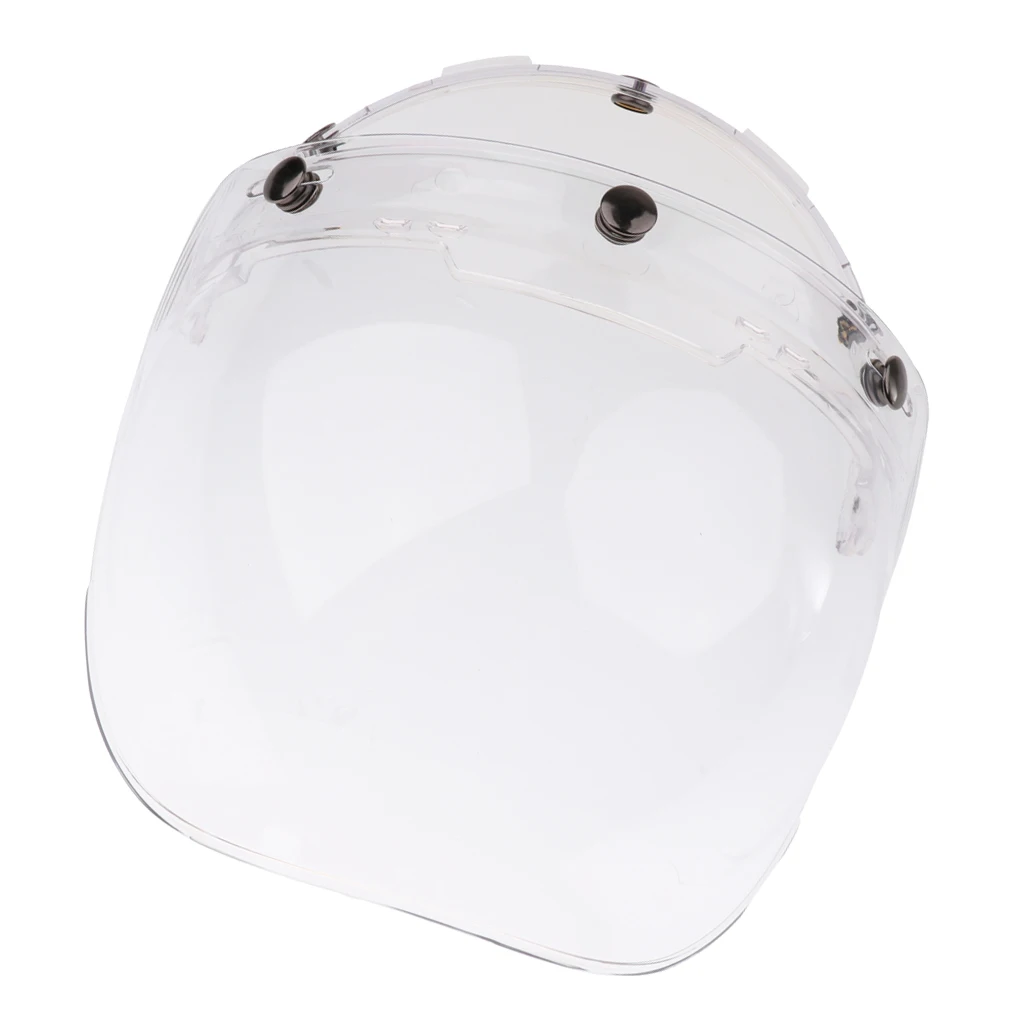 Universal Bubble 3-Snap Motorcycle Helmet Visor Flip Up Face Shield Lens Plain Adjust Height Flip Up Design