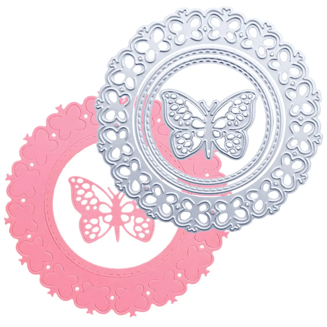 

Metal Butterfly Cutting Die Stencils Embossing Hand-on Paper Cards Lace Edge Circle Frame For Scrapbooking Album Decorative