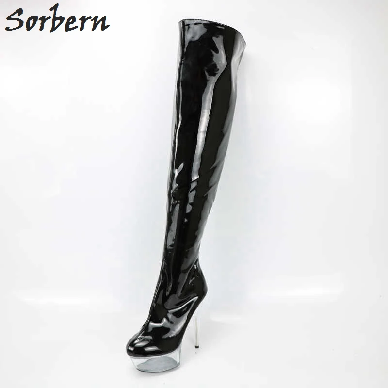 black and see through heels shoes