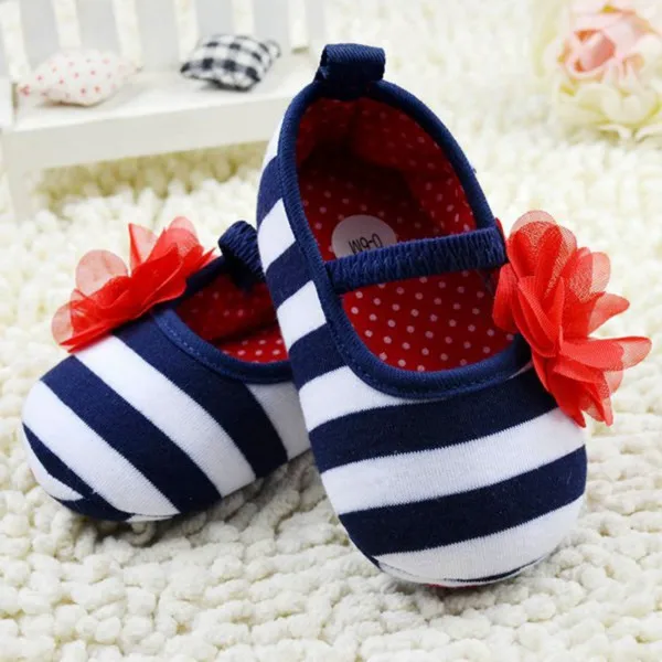Летняя однотонная обувь с цветочным принтом для малышей пинетки для девочек с мягкой подошвой от 0 до 18 месяцев