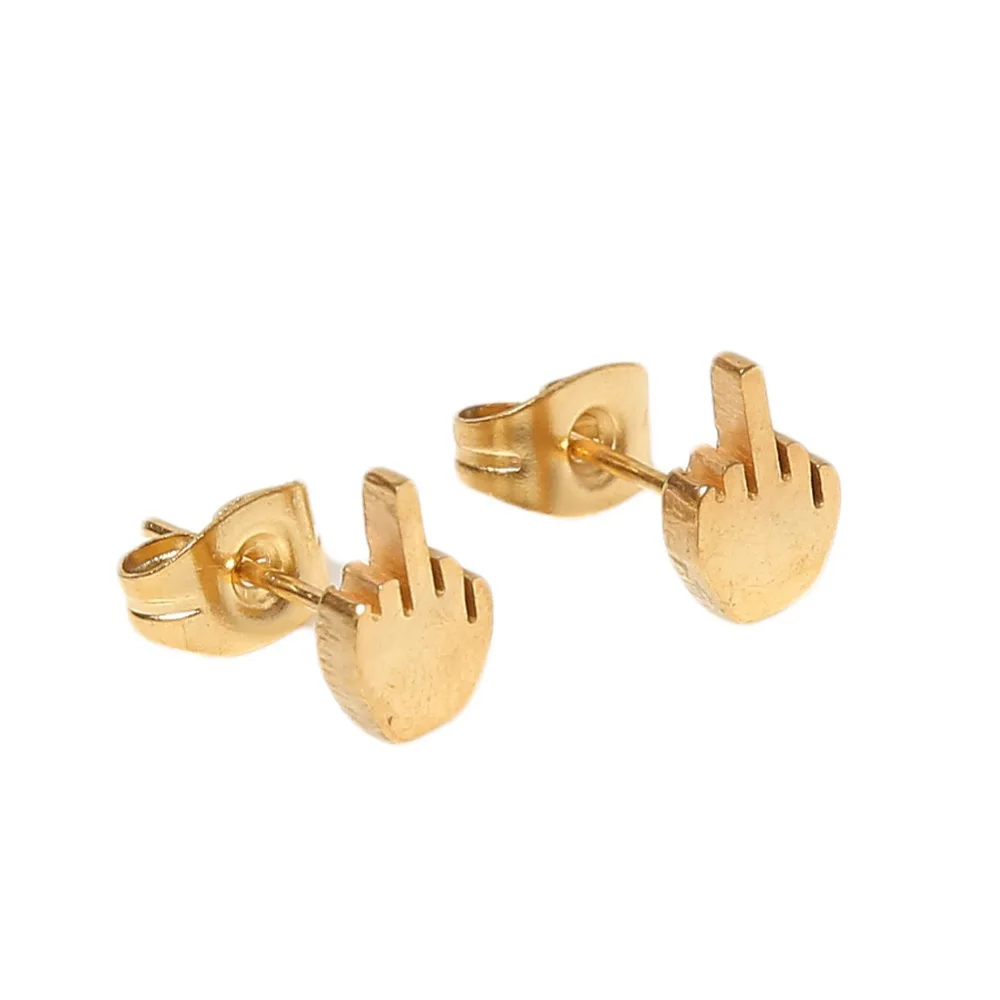 

1PC Fashion Punk 3 Colors Hand-polished Hypoallergenic Titanium Steel Unisex Earrings Sold Per Piece Earring can dropshiping