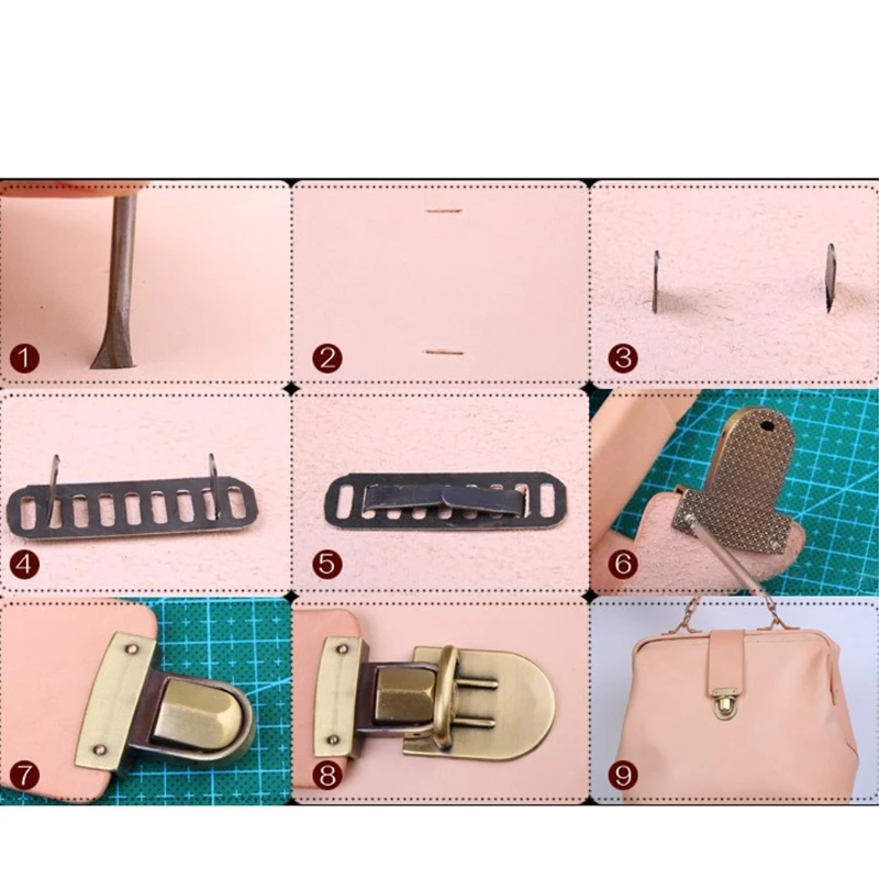 4 Colors Durable Metal Clasp Turn Lock Twist Lock for DIY Handbag Bag Purse Hardware 1 pc