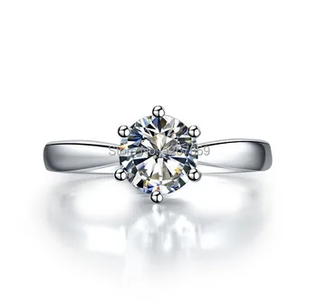 

2 Round Cut Romantic NSCD Lovely Diamond Rings for Women Proposal Wedding Engagement 925 Silver Platinum Plated Rings Jewelry