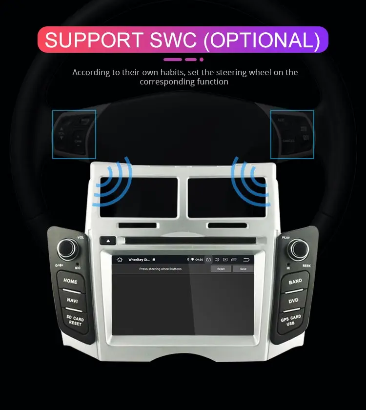 Clearance Besina Android 9.0 Car DVD Player For Toyota Yaris 2005 2006 2007 2008 2009 2010 2011 Multimedia GPS Navi Stereo 2 Din Car Radio 12