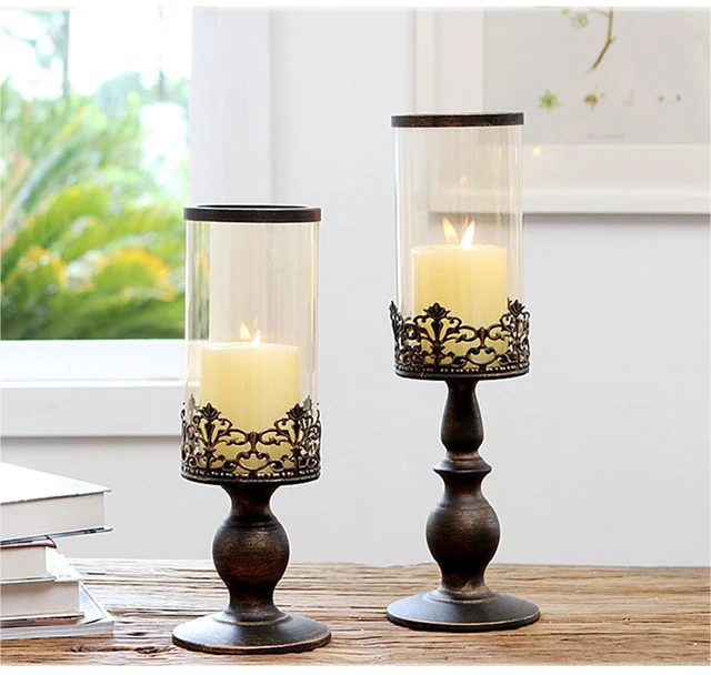 Modern Iron Metal Gl Candlestick Pillar Candles Holder Modern Iron Metal Gl Candlestick Pillar Candles Holder Candlesticks Candle Stand For Home Bar Wedding