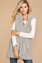 Womens Vest Winter Warm Hoodie Outwear Casual Coat Faux Fur Zip Up Sherpa Jacket Pockets Womens Vest Winter Warm Jacket faux suede design zip up jacket
