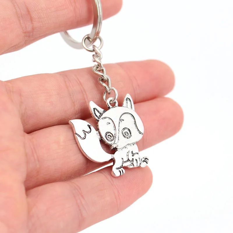 hzew cute fox keychain cunning Ancient silver key chains | Украшения и аксессуары