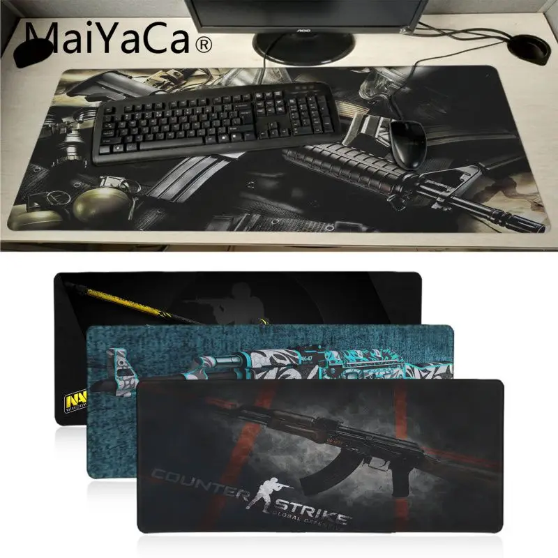

MaiYaCa Cool Counter Strike Gaming Computer Large Gun Mouse Pad Laptop Keyboard Mat for League of Legends LOL mousepad As Gift