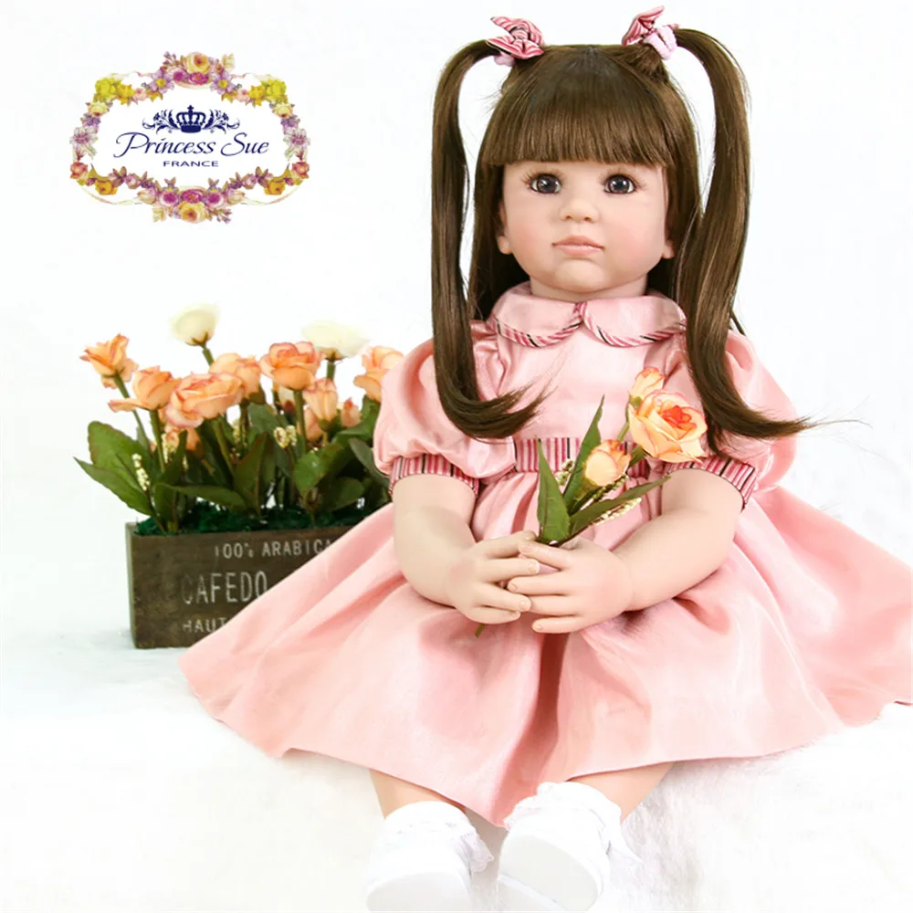 

22 inch 55 cm reborn Silicone dolls, lifelike doll reborn Lovely baby boy and girl's holiday gift