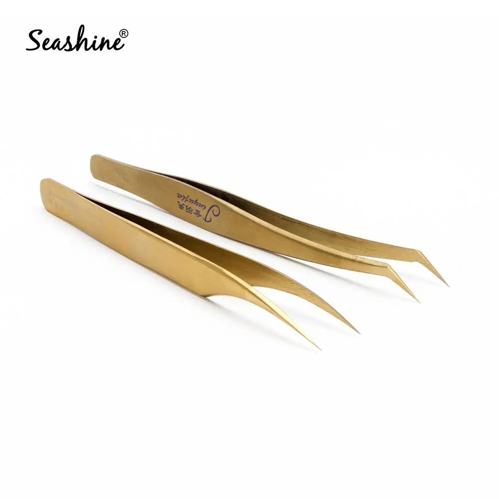 Prefessional Eyelash Tweezers Silver Stainless Steel Eyebrow For