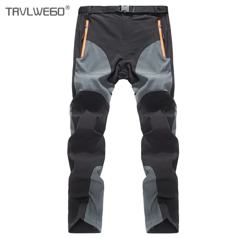 

TRVLWEGO Men Hiking Camping Sports Pants Trekking Thin Summer Outdoor Quick Dry Wearable Splice Color Thin Breathable Trousers