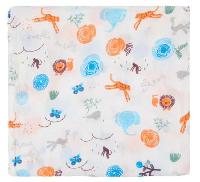Oragnic хлопковое муслиновое махровое Марлевое банное полотенце, белье для новорожденных, обертывание, Пеленальное Одеяло для новорожденных - Цвет: 120 Forest animal