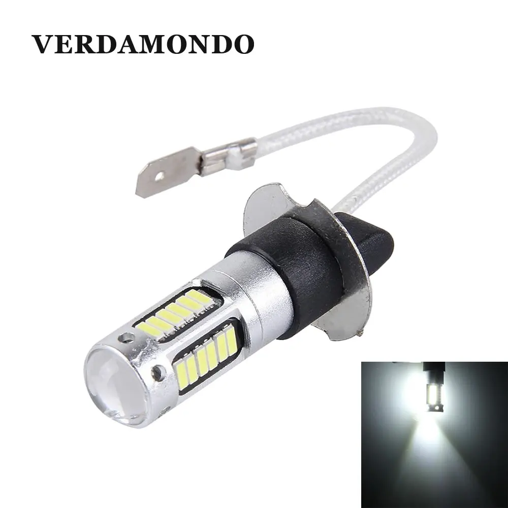 

H3 4014 30 SMD Bulb High Power Car LED Fog Light Drving Light Replacement Bulb Lens White DC 12V