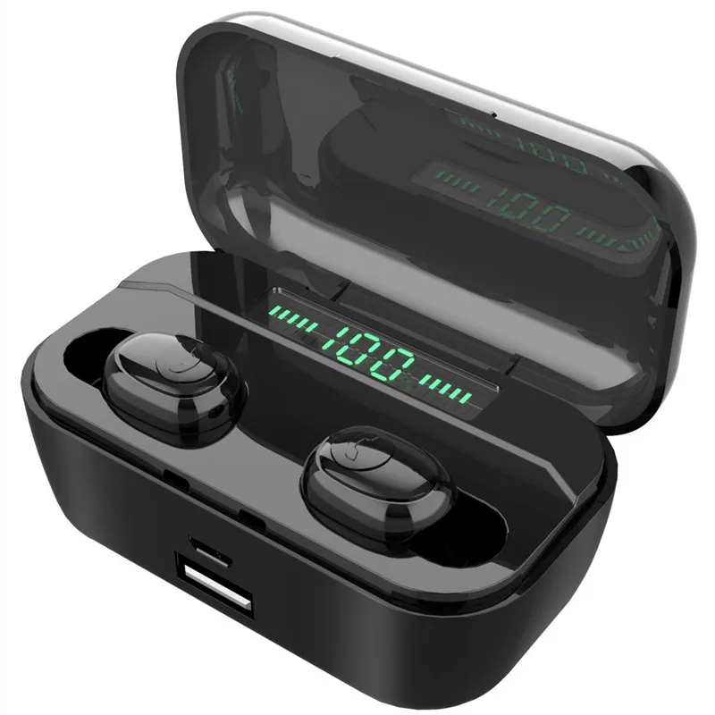 

QCCY T1S 3500 mAh TWS Wireless Earphone Bluetooth 5.0 Led Power Display CVC8.0 DSP noise reduction Sport Headset Power bank